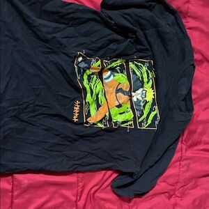 Black Graphic T-Shirt with Naruto design